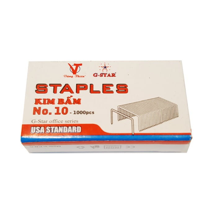 10 hộp kim bấm số 10 G-STAR sử dụng cho tất cả các loại bấm kim số 10 thông dụng