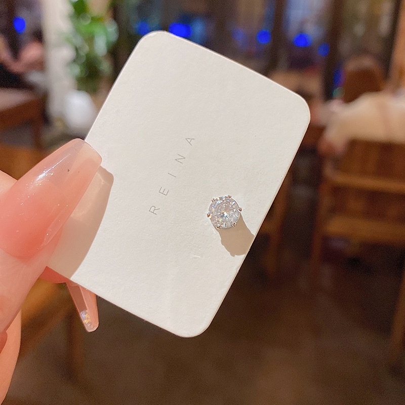 Ins Bông Tai Nam Châm Hình Ốc Sên Đính Đá Zircon Cao Cấp Đơn Giản Cá Tính Phong Cách Ins Cho Nữ