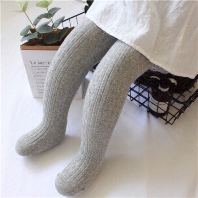 Quần tất len tăm liền bàn cho bé gái, legging len ấm, quần tất mặc váy xinh xắn dễ thương