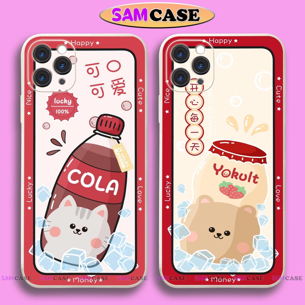 Ốp lưng điện thoại iPhone cặp đôi Cute cạnh viền vuông silicon dẻo bảo vệ cam ip 6/6s/7/8/X/XS/XR/11/12/13 Pro Plus Max