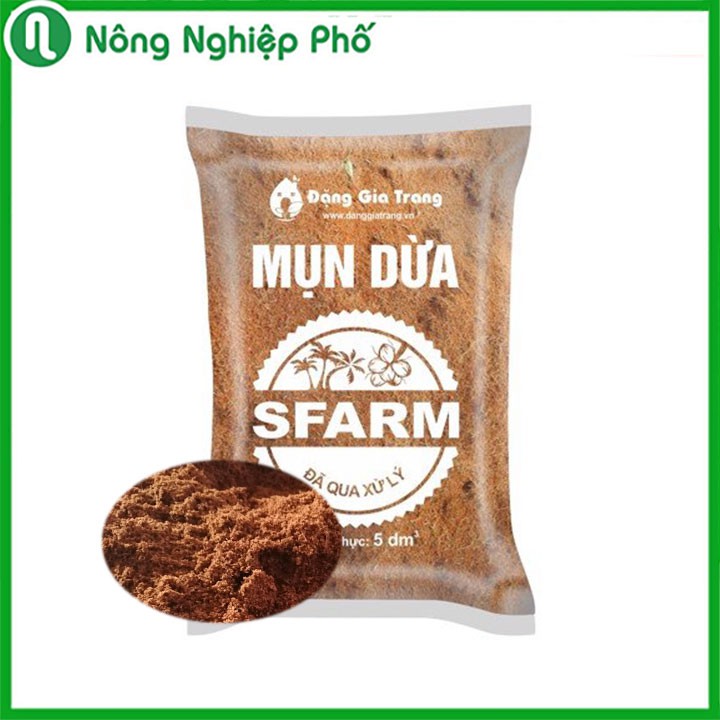 Giá thể mụn dừa SFARM đã qua xử lí mầm bệnh - Túi 5dm3 ~ 1.5kg