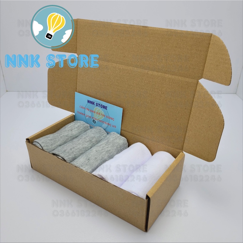 Hộp 5 đôi vớ / tất nam cổ ngắn NNK xuất khẩu chất lượng cao, nhiều lựa chọn màu
