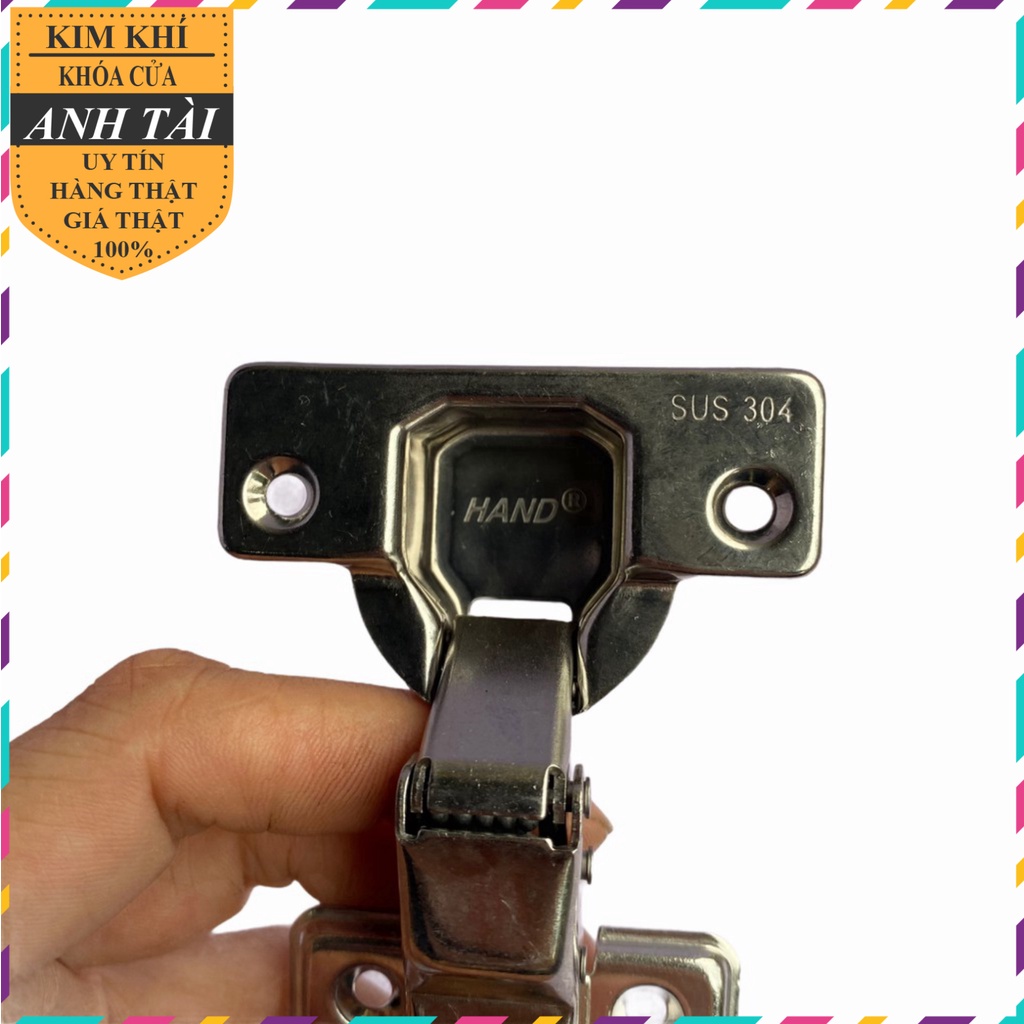 Bản lề giảm chấn Hand bản lề bật thẳng, cong vừa inox 304 lắp tủ bếp tủ áo siêu bền chống gỉ