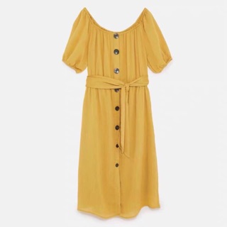 Váy vàng zara trễ vai