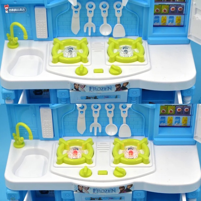 Ảnh thật  Set Búp Bê &amp; Nhà Bếp Mini Màu Xanh Elsa