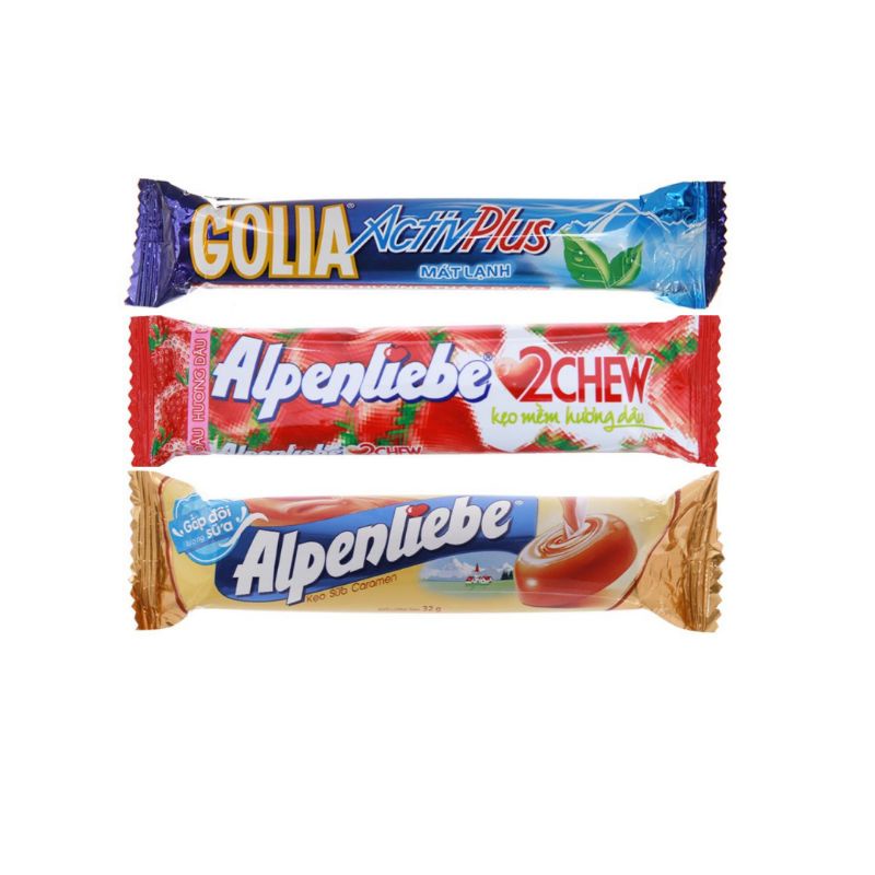 Combo 10 cây kẹo Alpenliebe Golia Mentos mix màu ngẫu nhiên nhiều hương vị