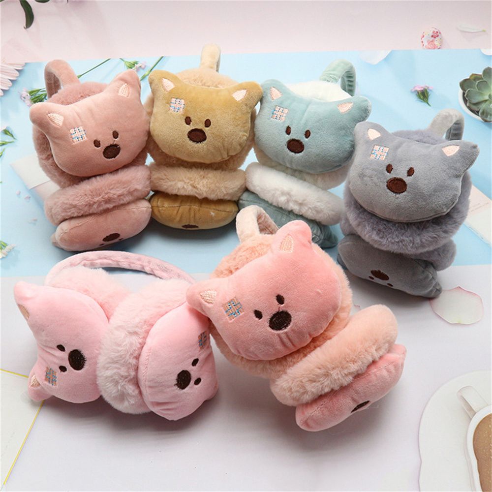 Chụp tai giữ ấm mùa đông hình gấu hoạt hình có thể điều chỉnh bảo vệ tai cho bé