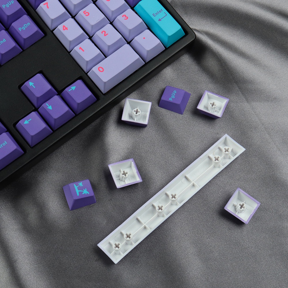 Bàn Phím Cơ Gmk Vaporwave PBT 130 Phím Chiều Cao Nhuộm Màu Độc Đáo Tiện Dụng