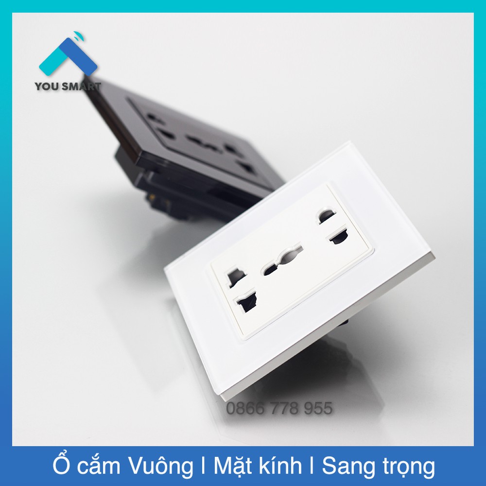 Ổ cắm Vuông mặt kính cường lực