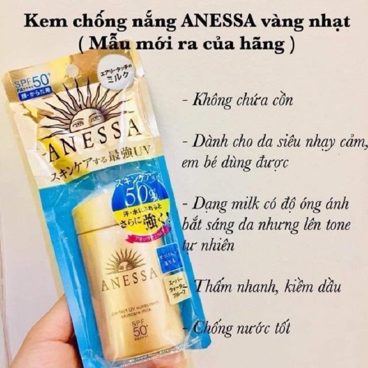 Kem chống nắng dưỡng da dạng sữa Anessa Perfect UV Sunscreen Skincare Milk SPF 50+ PA++++ 60ml