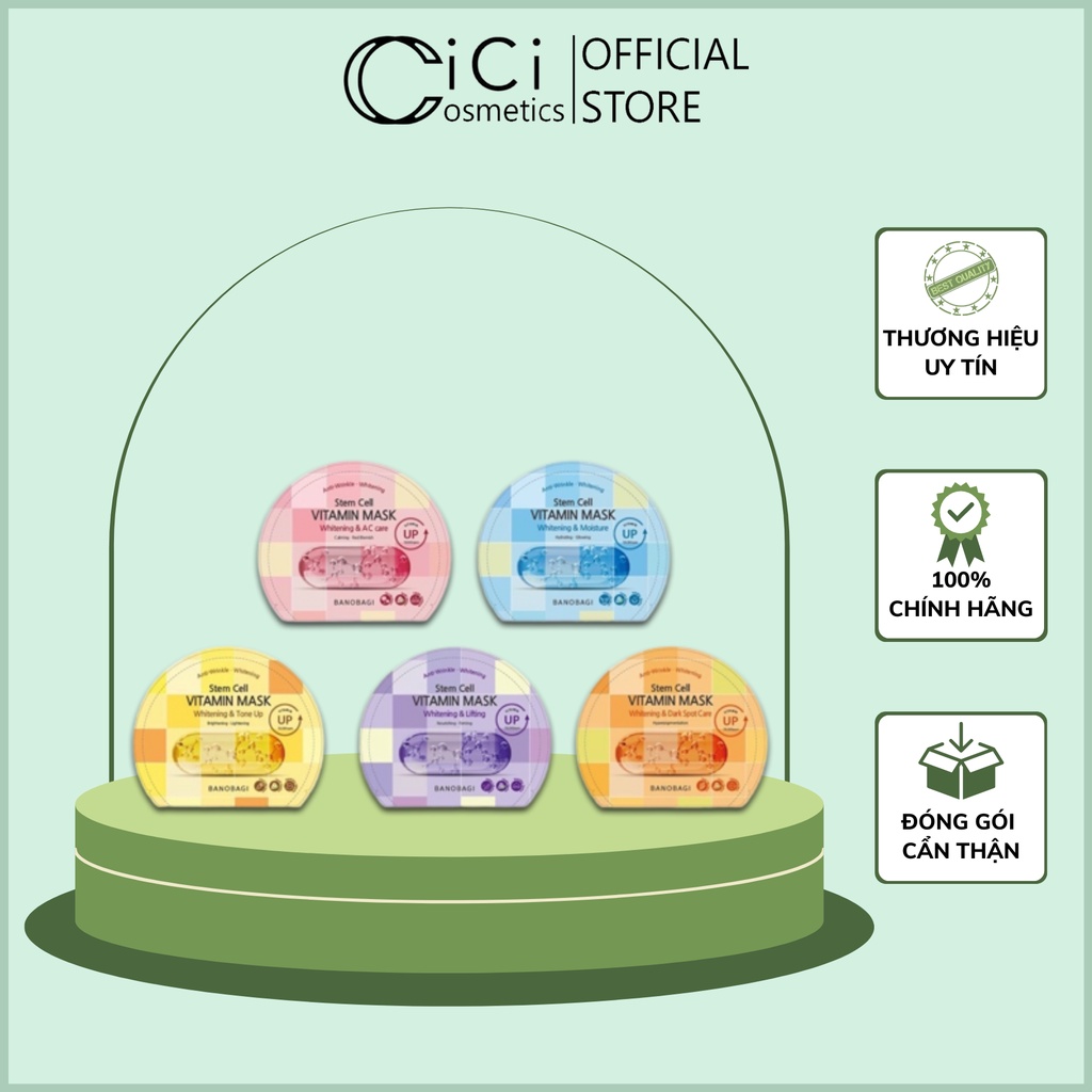 (Lẻ Miếng) Mặt Nạ Giấy Banobagi Stem Cell Mask Mẫu Mới 2022 Làm Trắng Da Và Bổ Sung Vitamin A B C E CICI2022MN05