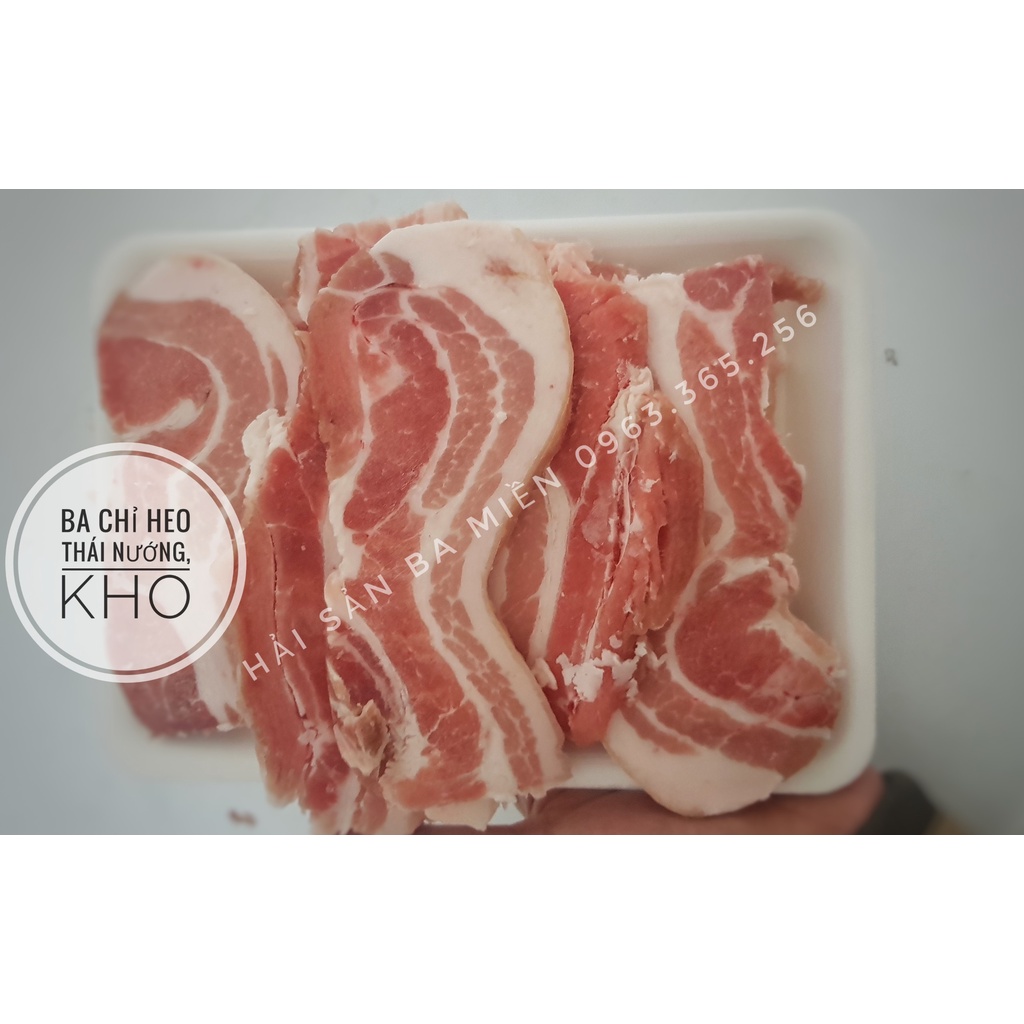 Ba chỉ heo cắt lát nướng bếp điện, chiên giòn khay 500gr  3M FOOD GS