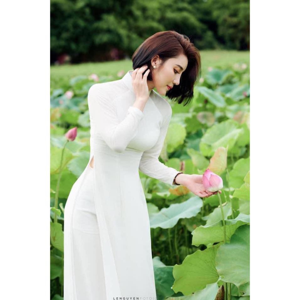 Áo dài trắng 4 tà truyền thống may sẵn vải lụa mịn cao cấp nữ học sinh đi học mặc lễ tết đẹp ADC457 | BigBuy360 - bigbuy360.vn