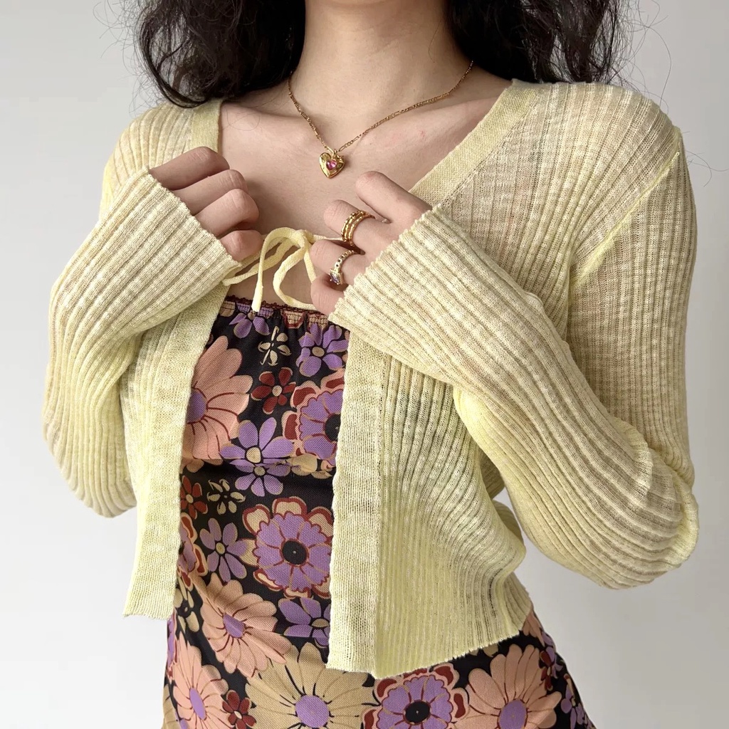 Áo khoác cardigan ZHELIHANGFEI dệt kim chống nắng cột dây phong cách Âu Mỹ