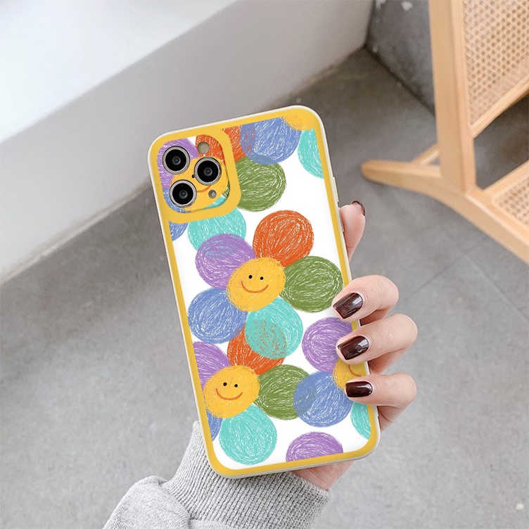 Ốp Lưng Màu Bảo Vệ CAMERA  vuông Hoa màu sắc ốp iphone 12 pro /x/ 8plus/11 pro/11/12 pro max/13/promax tr273