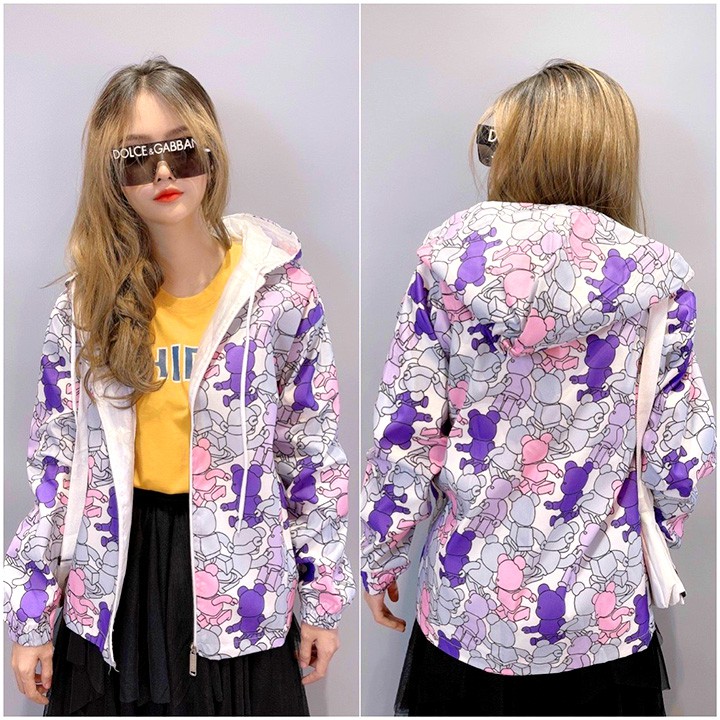 ÁO KHOÁC DÙ 3D Loang (M1280 - Gấu Bông)