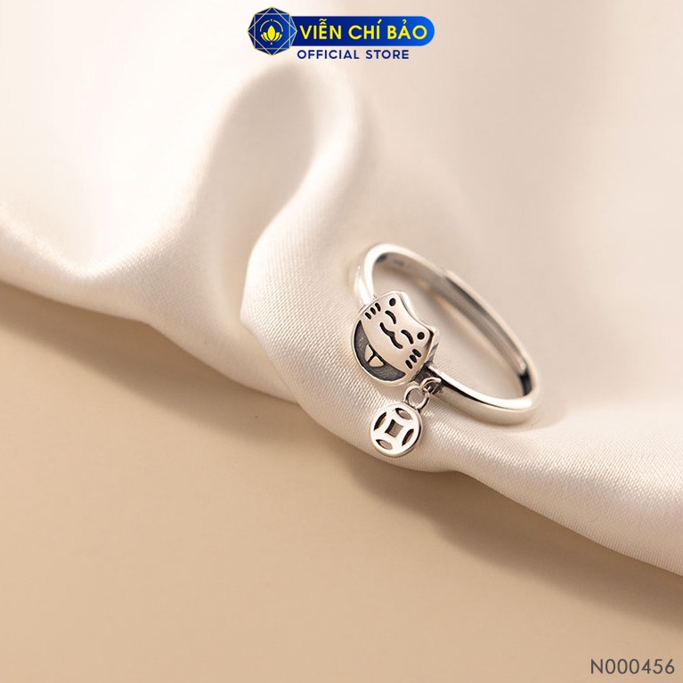 Nhẫn bạc nữ hình Mèo Kim Tiền chất liệu bạc 925 thời trang phụ kiện trang sức Viễn Chí Bảo N000456