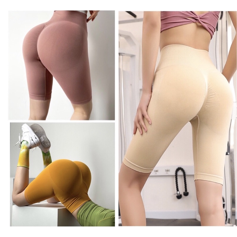 quần ngố tập gym chun mông siết eo nữ