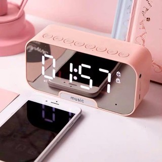 (rẻ vô địch) Loa bluetooth mini kèm đồng hồ báo thức