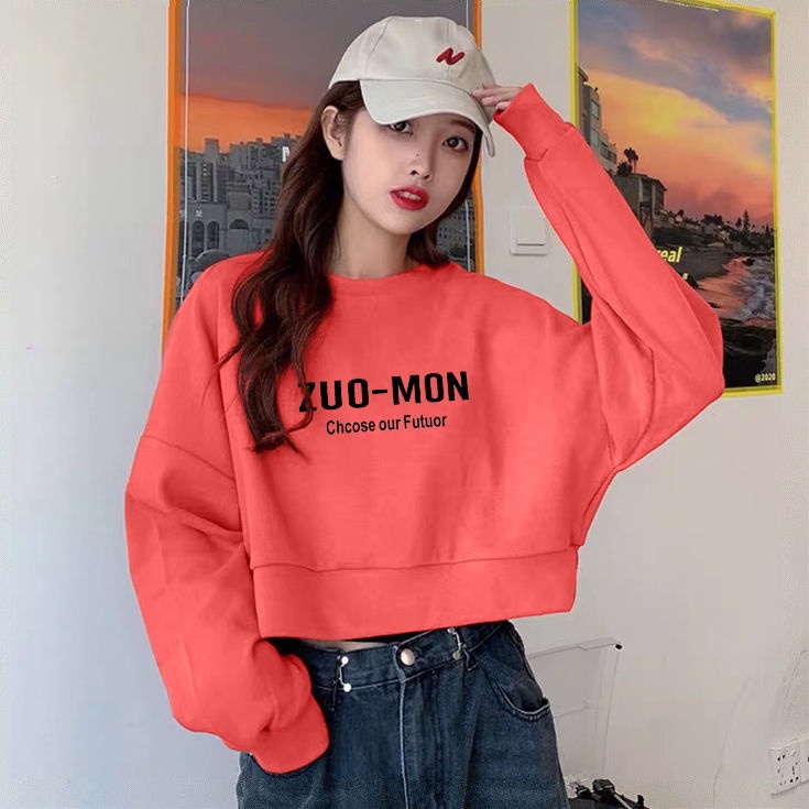 Áo Sweater Tay Dài Dáng Rộng Mỏng Ngắn Phong Cách Hàn Quốc Thời Trang Cho Nữ