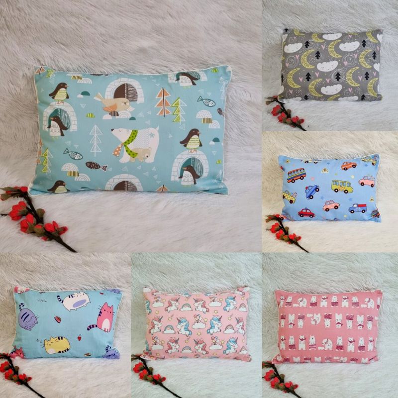 Gối Vỏ Đỗ Tâm An Vải Thô Lụa Hàn Cho Bé Sơ Sinh ( 23×32cm)