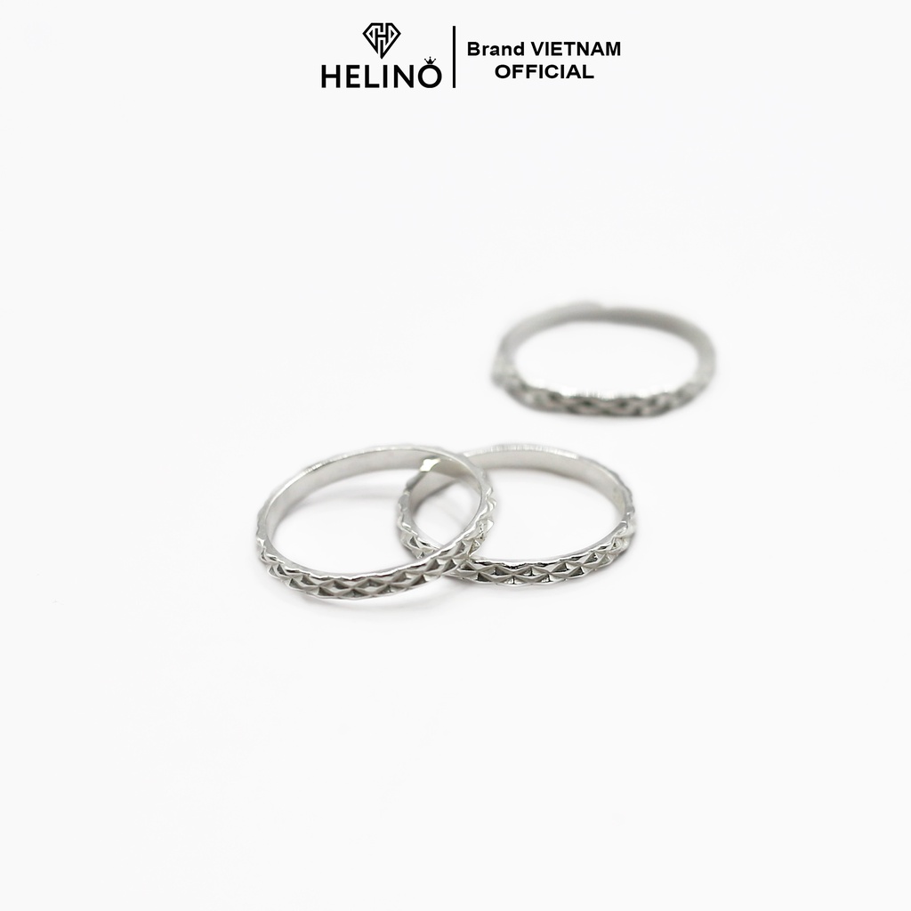 Nhẫn bạc nữ HELINO viền thoi Midi Diamond Ring N07