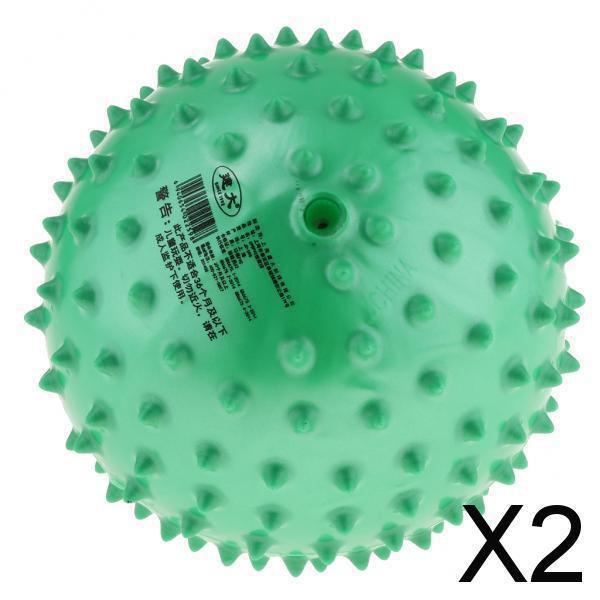 [SIMHOA1] 2×6 Inch PVC Inflated Knobby Bouncy Ball Massage Sensory Ball Kids Toy Green