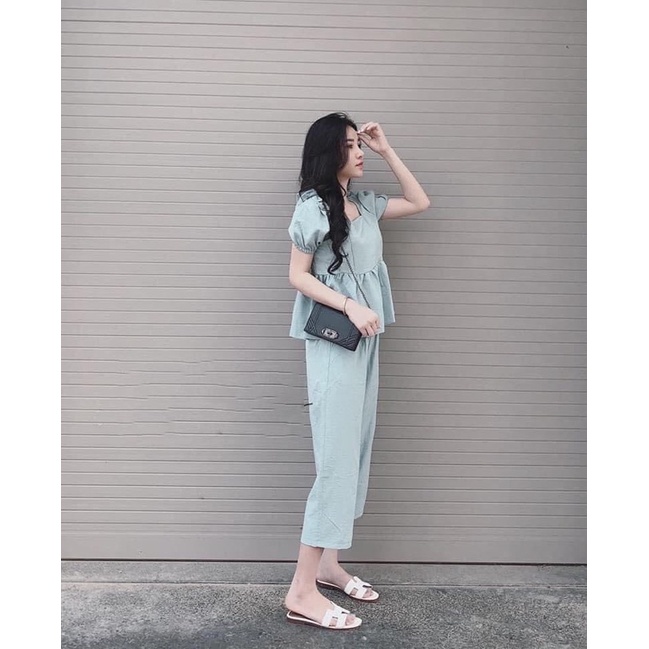 Bộ đũi cổ vuông quần 9 tấc - Mã B8