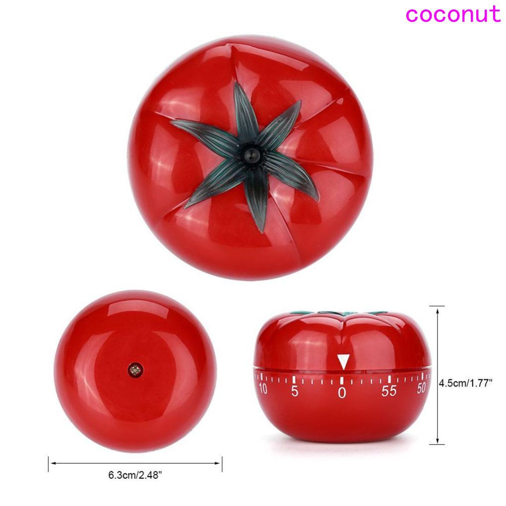 Kitchen Timer 1-60 Minutes 360 Degree Cooking Tools Tomato Fruit Shape Mechanical Countdown Tomato Timer