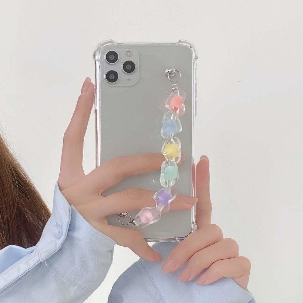 Ốp Điện Thoại Bằng Acrylic Hình Ngôi Sao Năm Cánh Chống Rơi Phối Dây Xích Treo Trang Trí Điện Thoại