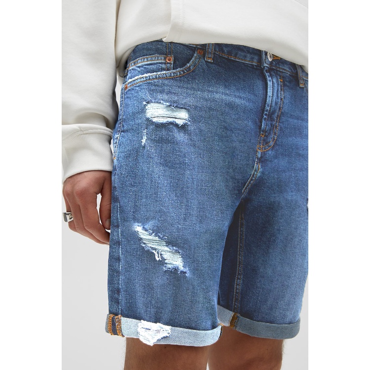 Quần Short Jean nam rách, Đùi Rin Nam Co Giãn hàng chính hãng xuất khẩu Musland