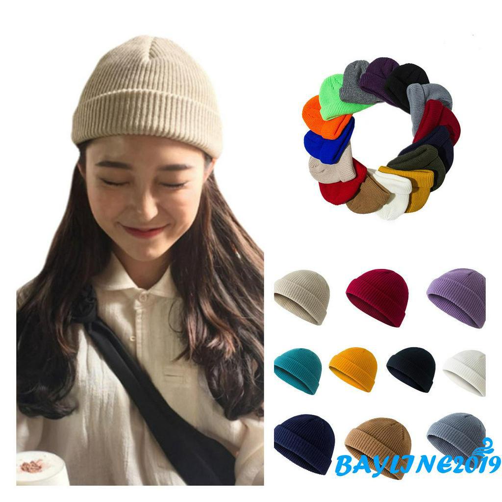 Mũ Beanie Dệt Kim Màu Trơn Thời Trang Cho Cả Nam Nữ