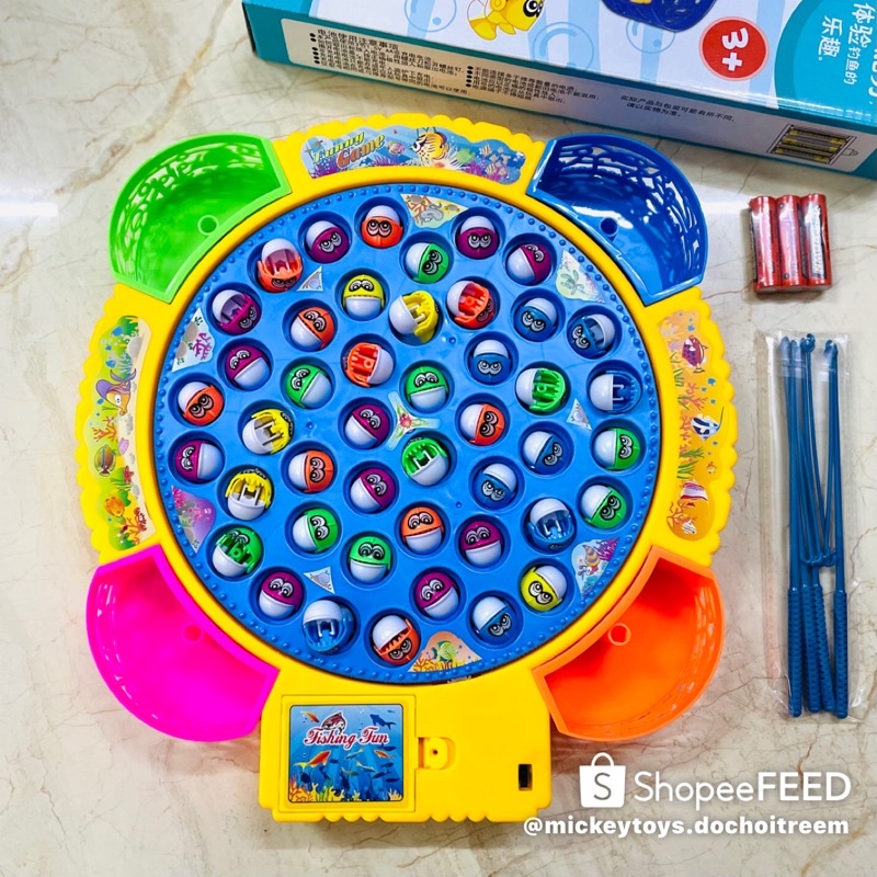 Bộ đồ chơi câu cá 45 con đĩa xoay có nhạc fishing - tặng kèm pin