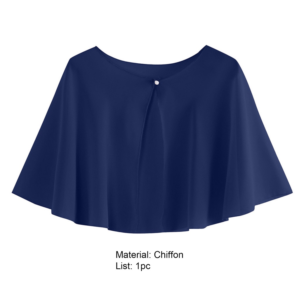 Chăm Sóc Da Mặt| Khăn Choàng Chiffon Cài Nút Trước Thoáng Khí Thời Trang Cho Cô Dâu