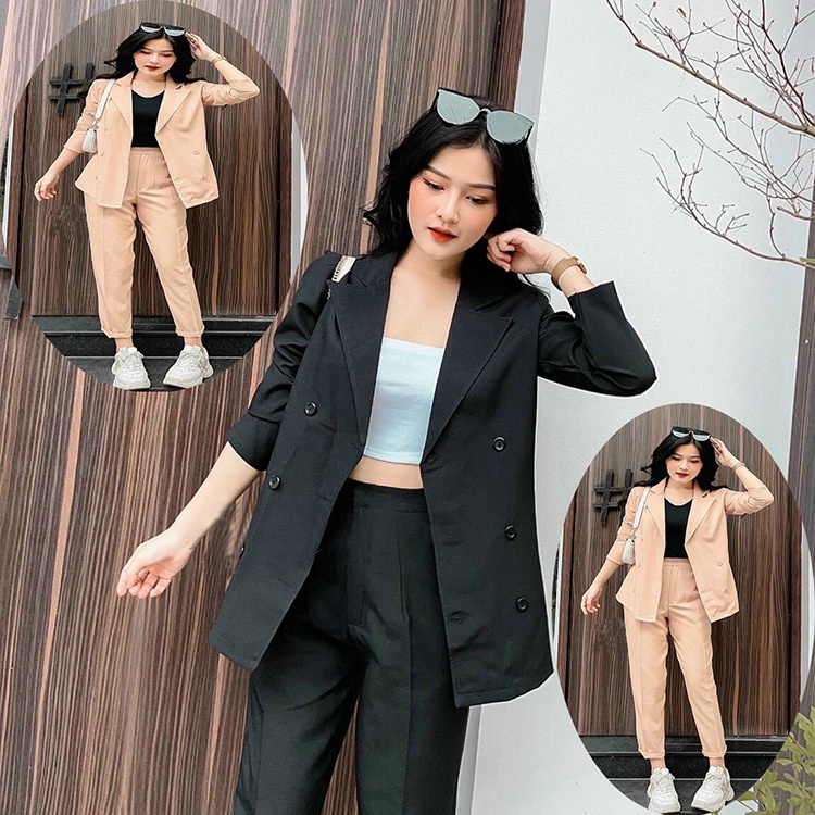 Set Bộ Áo Vest Quần Dài Cotons Lạnh Kèm Áo Thun Lót Trong Cá Tính[Hàng Thiết Kế]