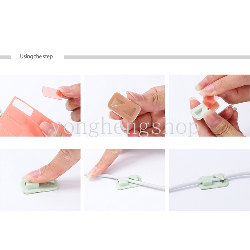 Set 12 kẹp giữ dây cáp gắn tường tự dính tiện lợi cho gia đình / văn phòng