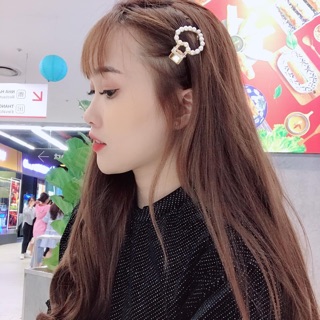 KẸP TÓC MÁI TRÁI TIM HẠT TRAI KÈM ẢNH TỰ CHỤP