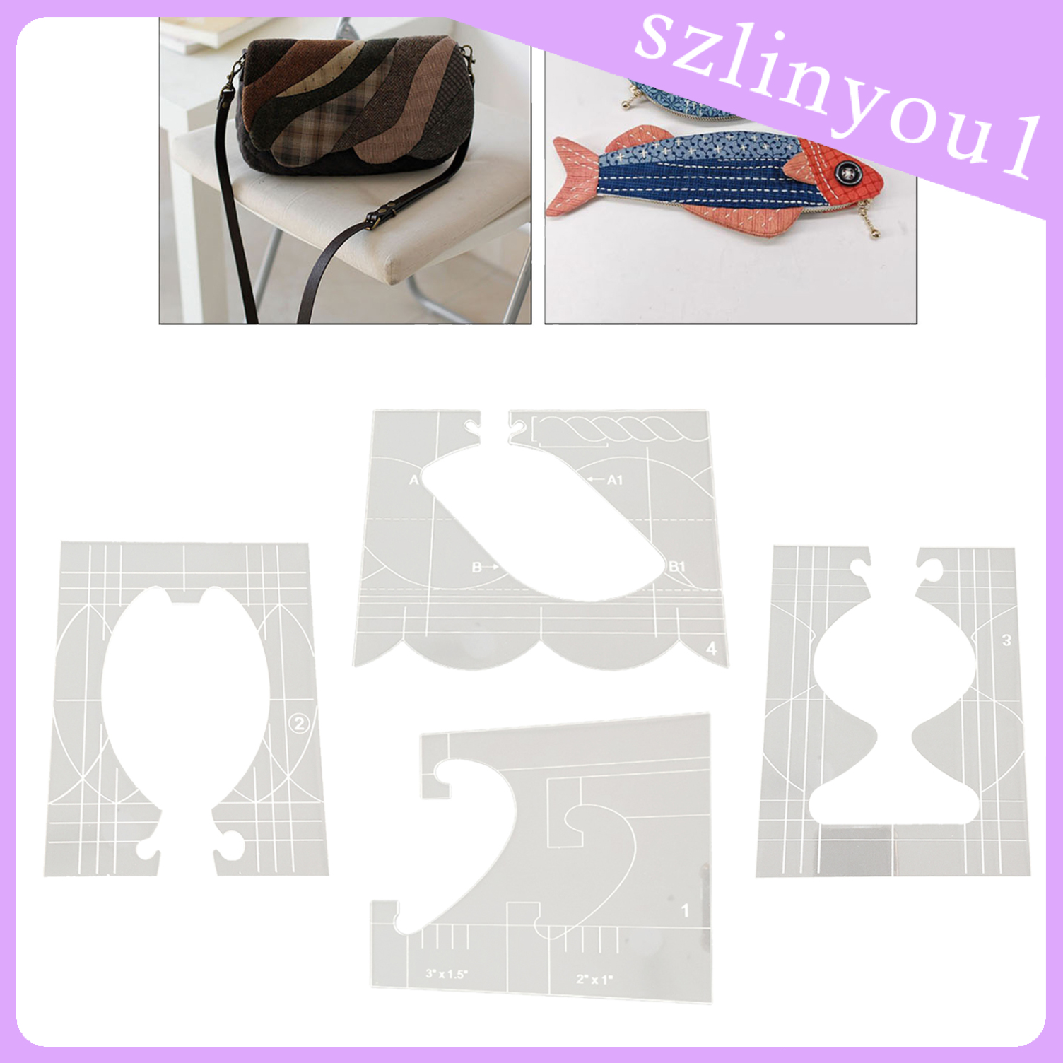 New Arrival Free-Motion Quilting Template Sewing Machine Domestic Templates DIY Quilting Transparent Ruler Quilting Frame for Simple Quilting Designs