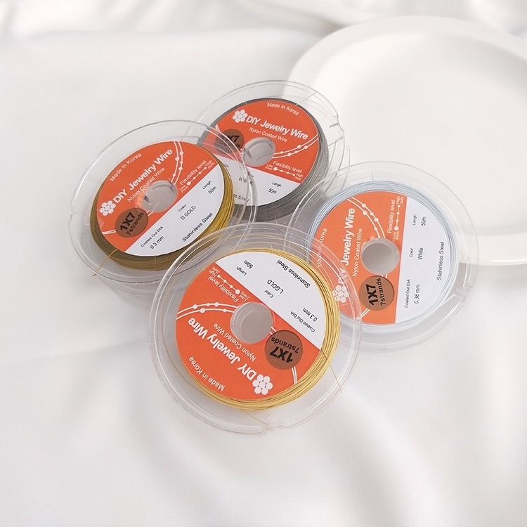 Cuộn Dây Thép 7 Sợi Mềm Mại Màu Vàng Kim Dùng Làm Vòng Tay/Vòng Cổ diy