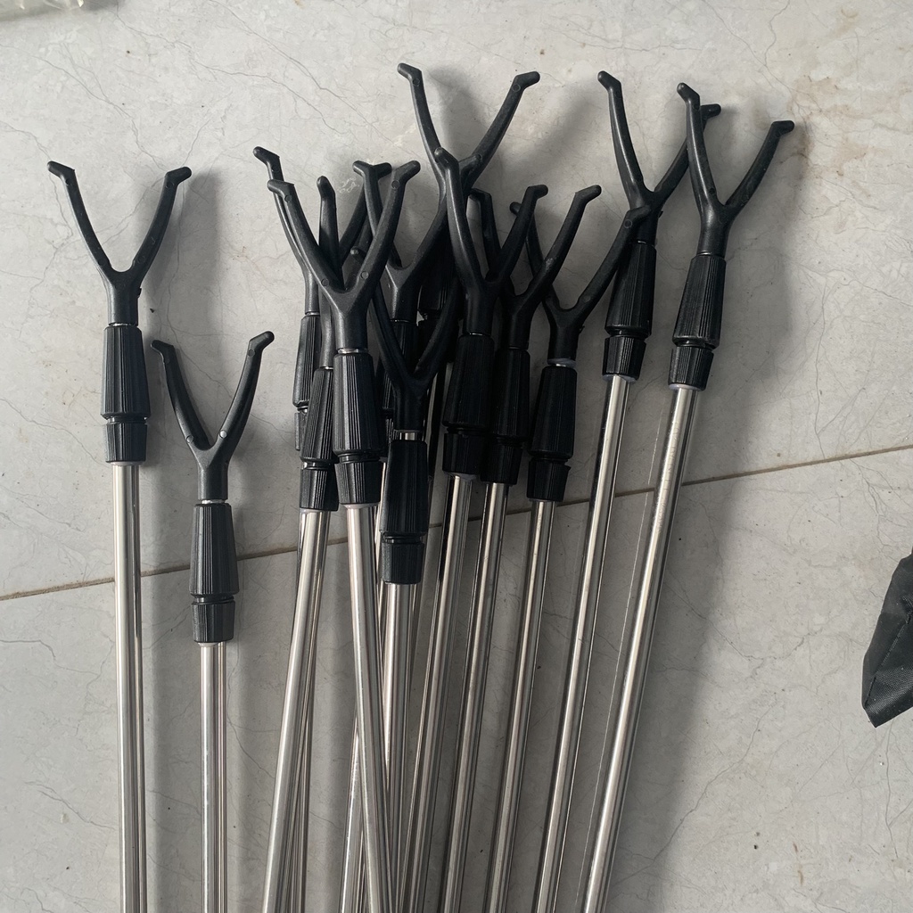 Chống cần câu đơn câu lăng xê, gác cần câu đài chữ Y chất liệu inox