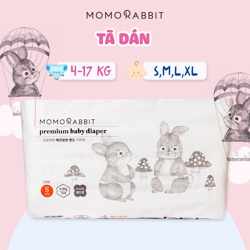 [CHÍNH HÃNG]BỈM TÃ DÁN MOMO RABBIT HÀN QUỐC ( S50,M44,L40, XL36 )