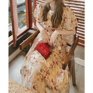 ĐẦM MIDI HOA XẾP PLI NGỰC