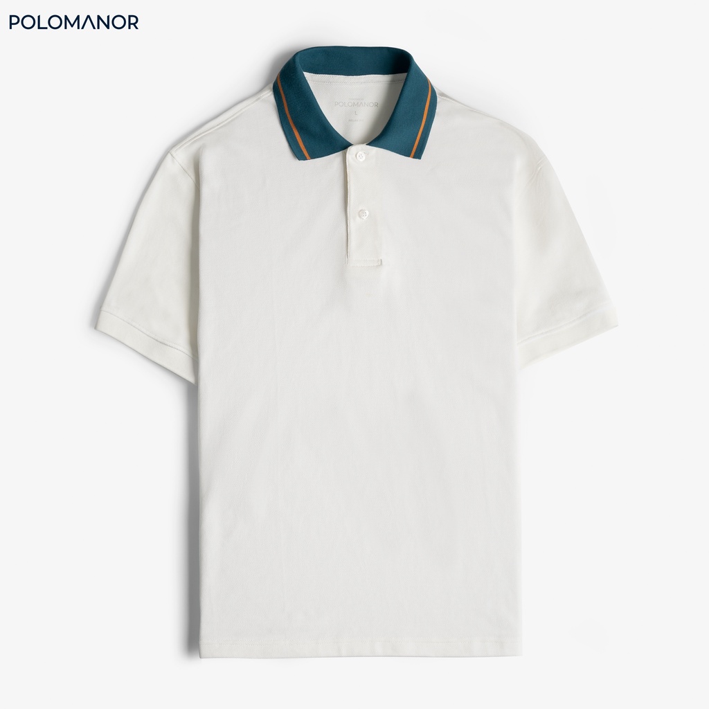 Áo Polo nam có cổ UGO-WHITE vải cá sấu cotton UNI, nam tính, thanh lịch, sang trọng - POLOMANOR