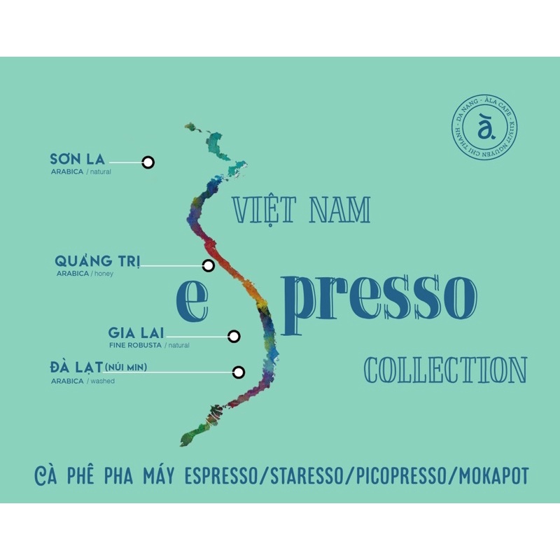 Cà phê Arabica / Fine Robusta nguyên chất pha Espresso hộp 4 loại