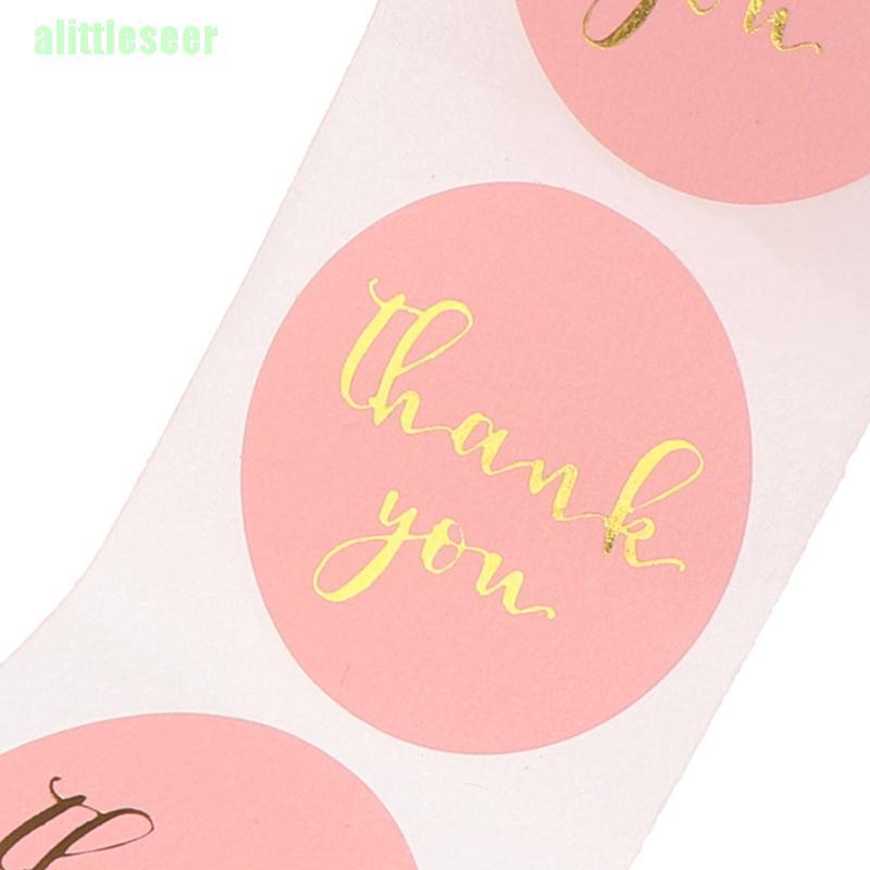 Bộ 500 Miếng Dán Chữ Thank You Màu Hồng