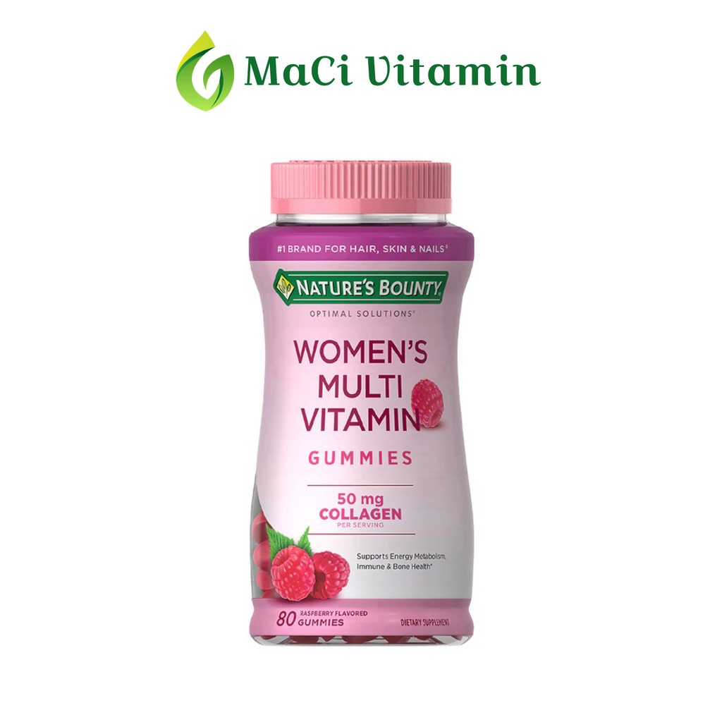Kẹo dẻo Vitamin tổng hợp Nữ với Collagen Nature's Bounty Tăng miễn dịch 80 viên MaCi