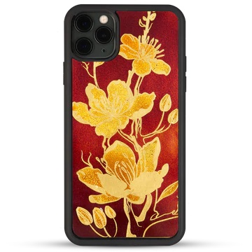 Ốp điện thoại cho iPhone 11 Pro mẫu Hoa Mai Vàng  viền đen thương hiệu La Sonmai