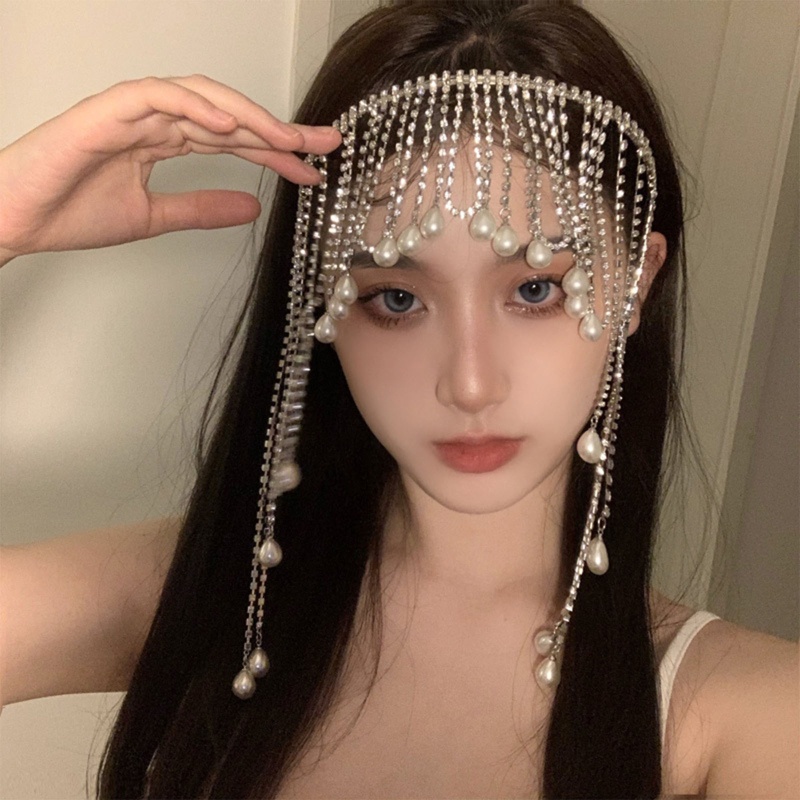 Băng Đô Cài Tóc Đính Ngọc Trai Giả Lấp Lánh Thời Trang Mùa Hè Cho Nữ