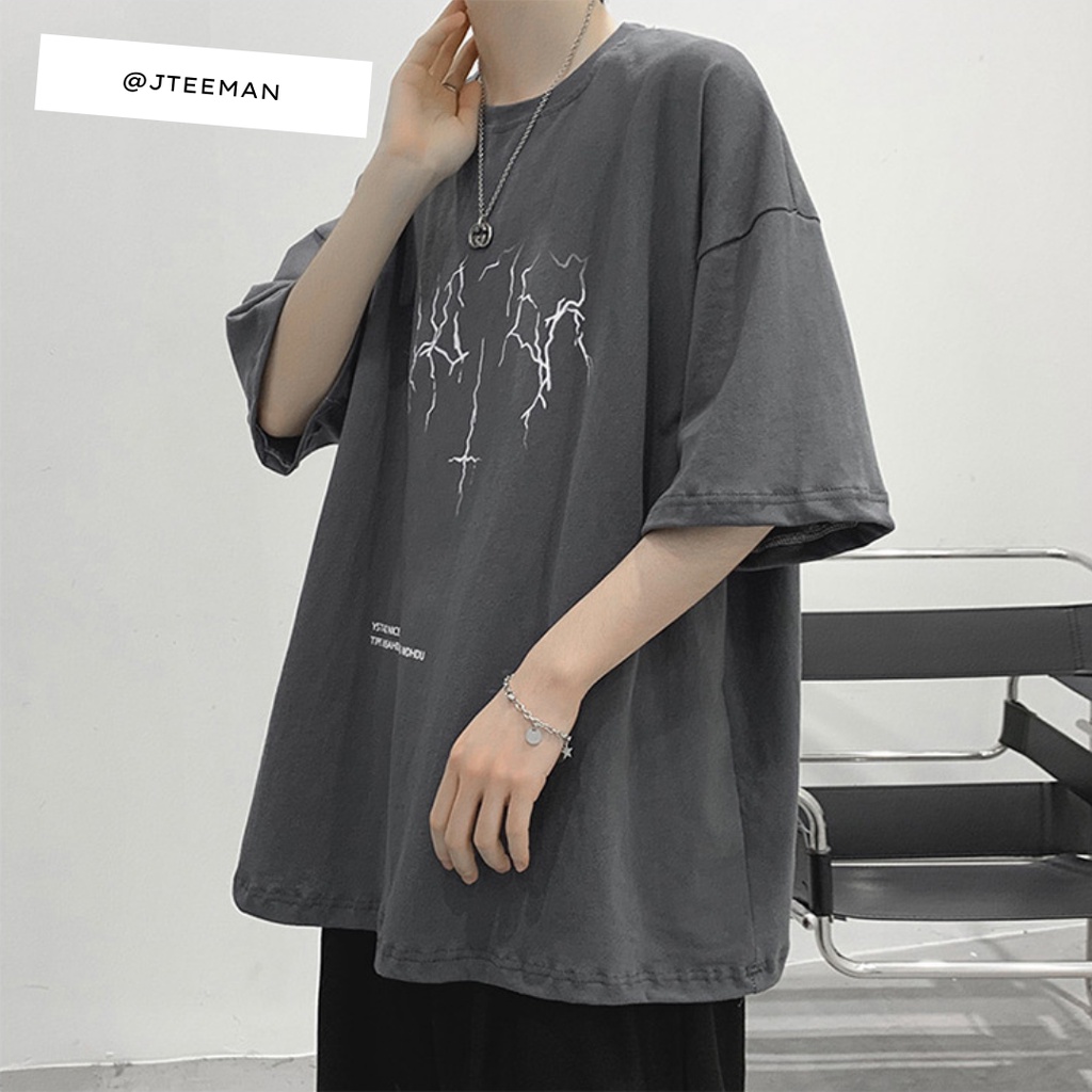 Áo phông tay lỡ, Áo thun Unisex nam nữ form rộng JTeeMan phong cách HipHop đường phố vải cotton thoáng mát - JT1
