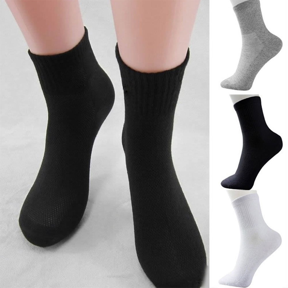 Etzkorn Set 5 Đôi Vớ Thể Thao Bằng Cotton Mềm Mại Màu Trắng Đen Xám Giản Dị Thời Trang Thu Đông Bán Chạy Cho Nam